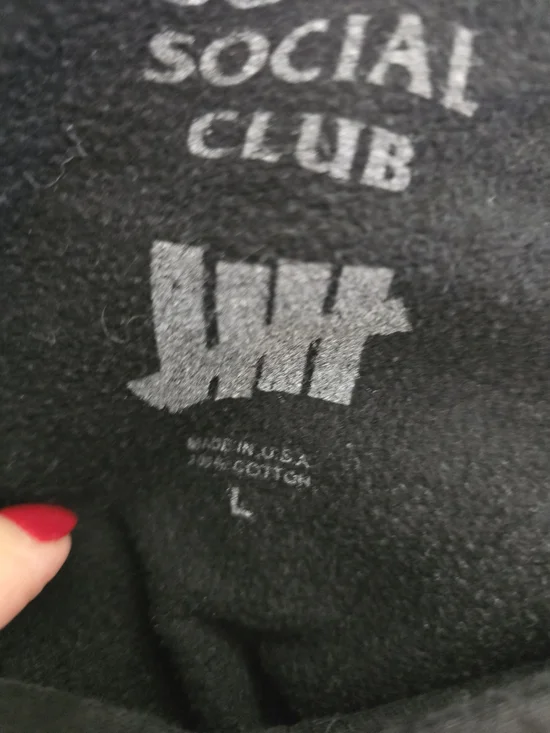 Anti Social Social Club x Undefeated Paranoid Hoodie Black Streetwear Mens L - Picture 5 of 8